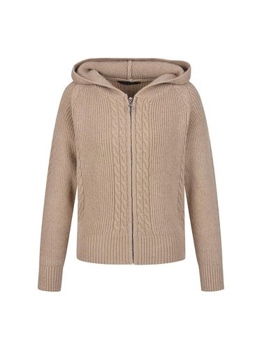 Cable Hood Zip-up Knit Cardigan (DK4WD629) - COIINCOS - Modalova