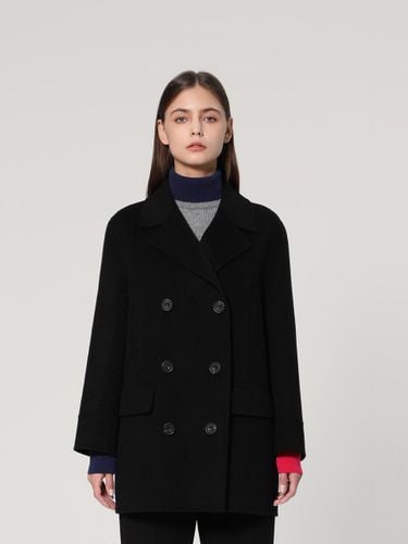 Handmade Double Wool Blend Half Coat [BLACK] (UFJWCO465N) - UNIT - Modalova