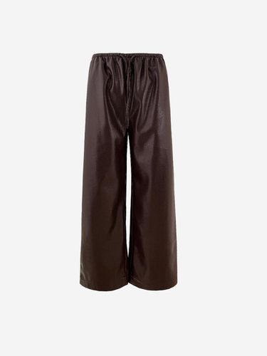 Soft Leather Fleece Lined Banding Pants [Wine] - LA KOSMO - Modalova