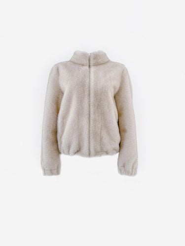 Eco Fur High Neck Relaxed Fit Jumper [Pearl Beige] - LA KOSMO - Modalova