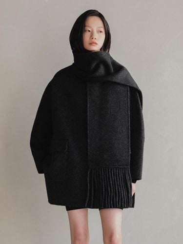 Oversized Wool Fur Muffler Coat [] - ELEMENT905 - Modalova