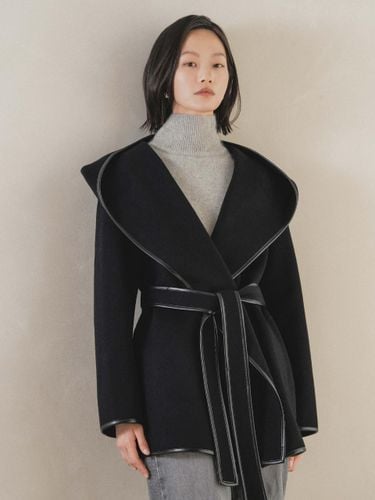 Hooded Wool Midi Coat [Black] - ELEMENT905 - Modalova