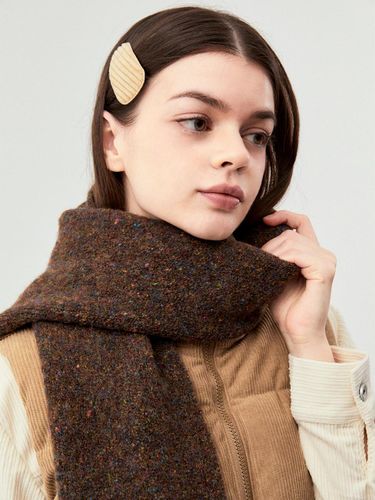 Vintage Tweed-Knit Winter Muffler [BROWN] - koolkitten - Modalova