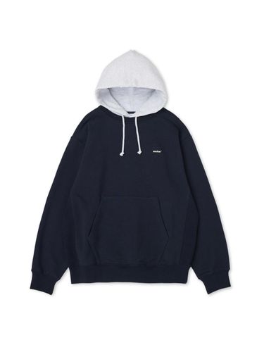 Basic Logo Layered Cotton-Polyester Hoodie [Navy] - MARKM - Modalova