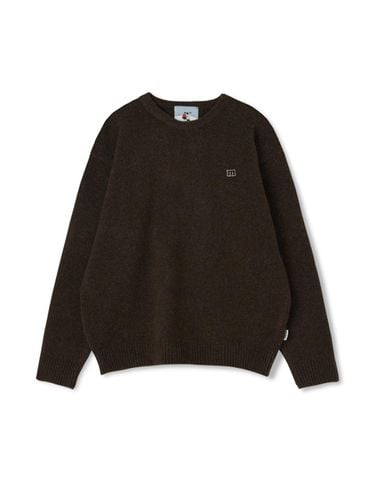 Basic Loose-fit Ribbed Crewneck Knit [Brown] - MARKM - Modalova