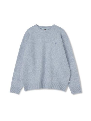 Basic Loose-fit Ribbed Crewneck Knit [Blue] - MARKM - Modalova