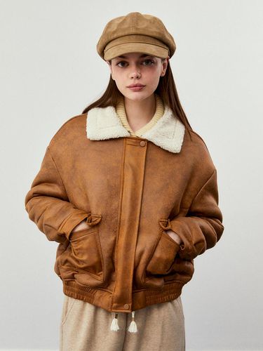 Fur Leather Shearling Vintage Jacket [CAMEL] - koolkitten - Modalova