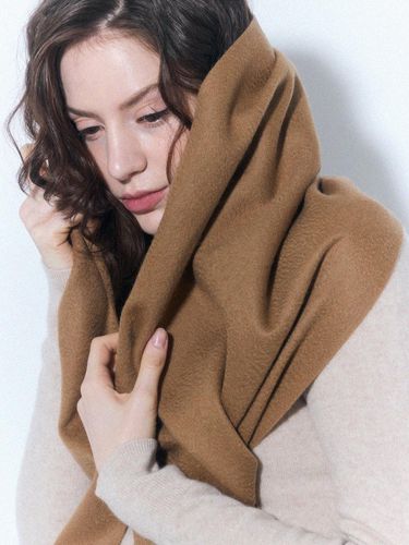 Cashmere Zibling 40cm Muffler [Camel] (UFJWAM496C) - UNIT - Modalova