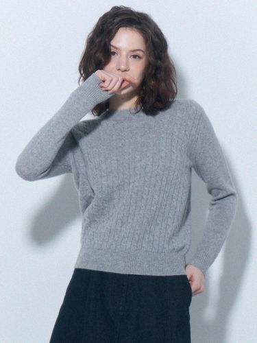 Cashmere Cable Crew Neck Pullover [] (ZFKKCN103C-) - UNIT - Modalova