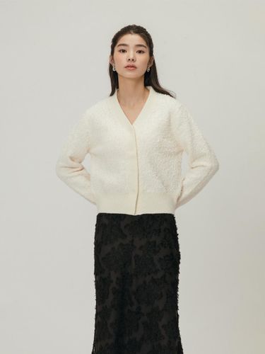 Boucl V-neck Lightweight Cardigan [Ivory] - LEMAY - Modalova