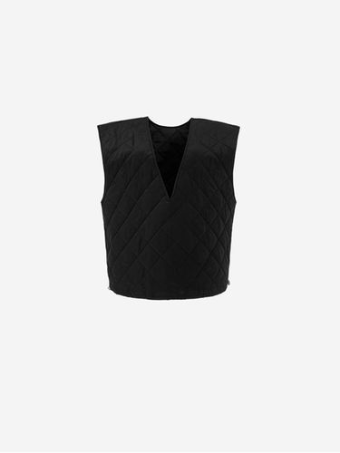 Quilted Drawstring Loose Fit Vest [Black] - LA KOSMO - Modalova