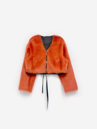 Reversible Toscana V-neck Jacket [Orange] - LA KOSMO - Modalova