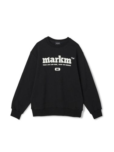 Big Logo Cotton-Polyester Loose Fit Sweatshirt [Black] - MARKM - Modalova