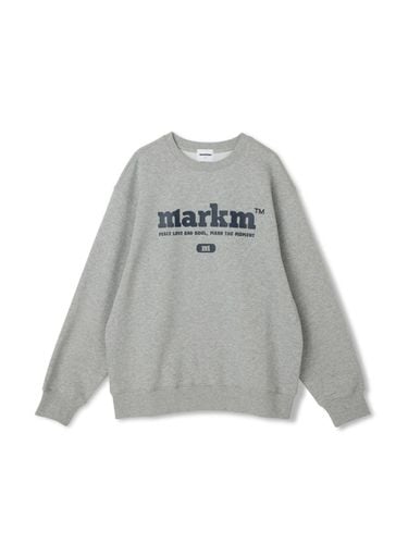 Big Logo Loose Fit Crew Neck Sweatshirt [Melange Grey] - MARKM - Modalova