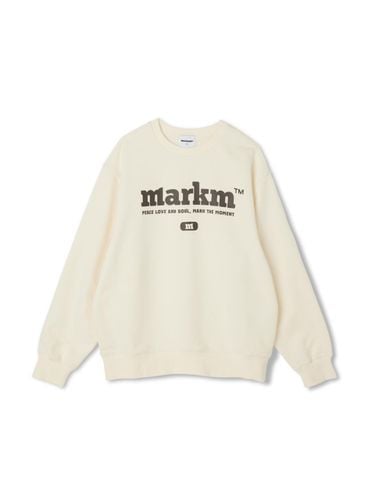 Big Logo Loose Fit Crew Neck Sweatshirt [Beige] - MARKM - Modalova