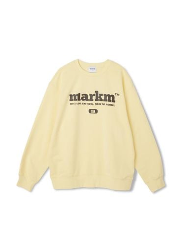 Big Logo Cotton Blend Crew Neck Sweatshirt [Yellow] - MARKM - Modalova