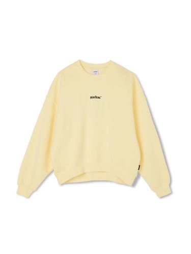 Small Logo Loose Fit Crop Sweatshirt [Yellow] - MARKM - Modalova