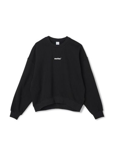 Small Logo Loose Fit Crop Sweatshirt [Black] - MARKM - Modalova