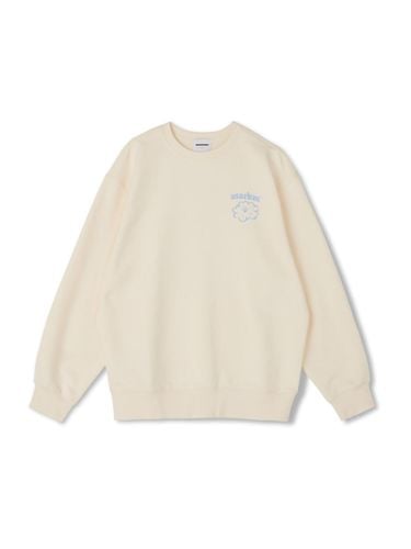 Loose Fit Cotton Polyester Crew Neck Sweatshirt [WHITE] - MARKM - Modalova