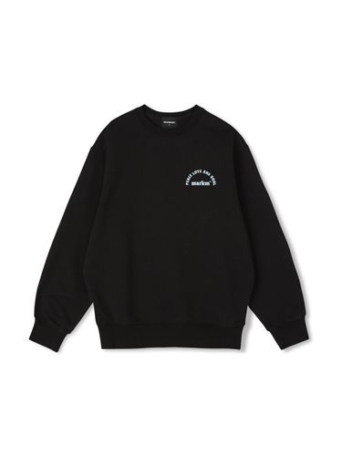 Loose Fit Graphic Print Sweatshirt [Black] - MARKM - Modalova