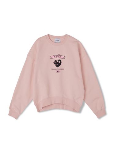 Heart Cat Loose Fit Sweatshirt [Pink] - MARKM - Modalova