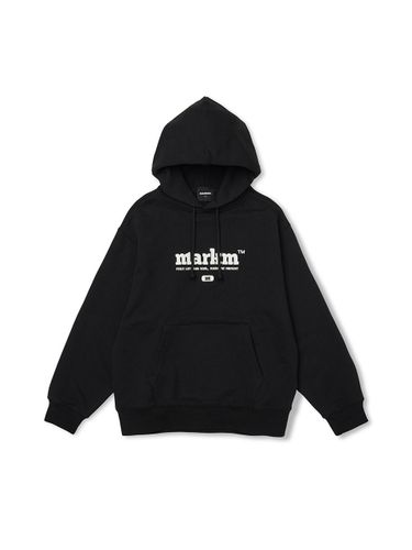 Logo Basic Loose Fit Hoodie [Black] - MARKM - Modalova