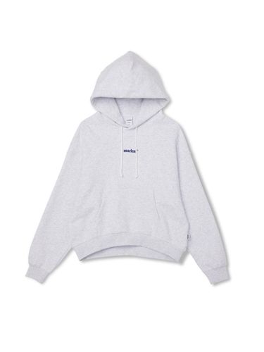 Small Logo Loose-Fit Cotton-Polyester Hoodie [Light Grey] - MARKM - Modalova