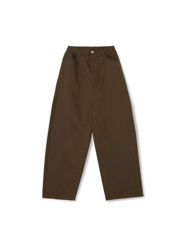 High-Waisted Loose-Fit Curved Pants [Brown] - MARKM - Modalova