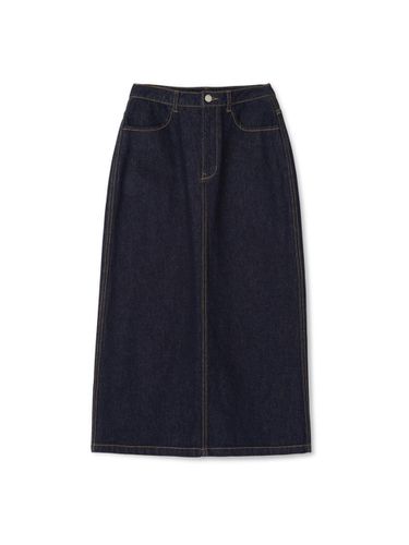 Denim Maxi Cotton-Blend Skirt [Indigo] - MARKM - Modalova