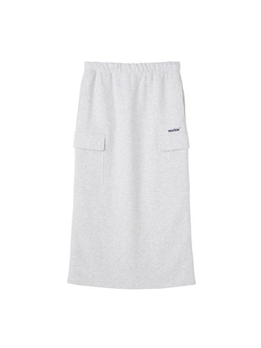 Cargo Maxi Semi A-line Sweat Skirt [Light Grey] - MARKM - Modalova