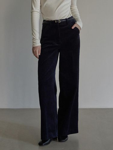 Corduroy Semi Wide Cotton Pants [] - BEMUSE MANSION - Modalova