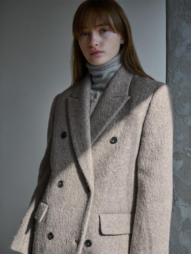 Hairy Wool Double Blend Coat [] - OUTSHELL - Modalova