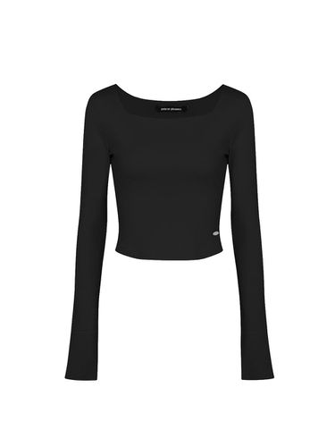 Square Neck Fitted Top [Black] - PAIN OR PLEASURE - Modalova