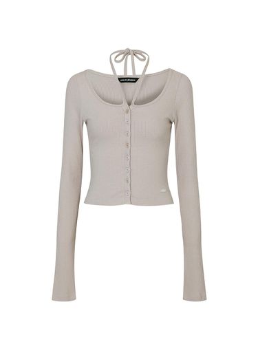 Rayon Blend Fitted Cardigan [Beige] - PAIN OR PLEASURE - Modalova