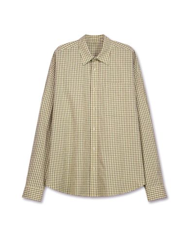 Oversized Small Check Cotton Shirt [Beige] - DNSR - Modalova