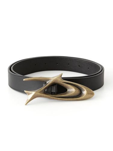 D Logo Premium Leather Belt [Gold] - DNSR - Modalova