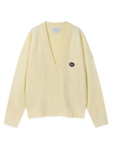 Patch V-neck Overfit Cardigan [Ivory] - Wacky Willy - Modalova