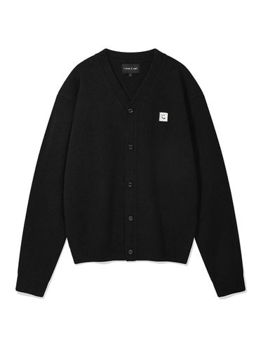 Wool Mix V-Neck Everyday Cardigan [Black] - Wacky Willy - Modalova