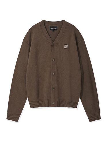 Wool Mix V-neck Everyday Cardigan [Brown] - Wacky Willy - Modalova