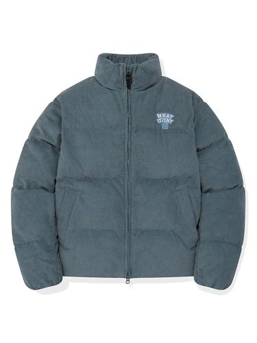 Corduroy Down Short Puffer Jacket [Blue] - Wacky Willy - Modalova