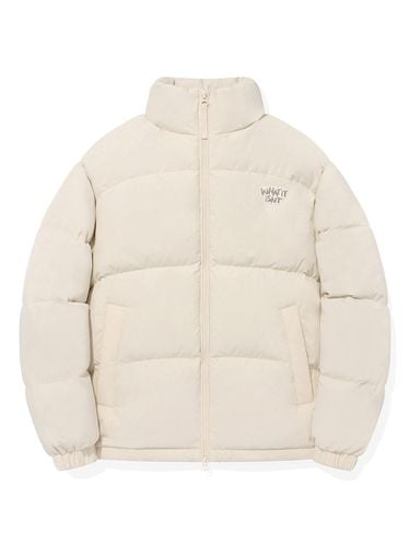 Logo Down Puffin Short Puffer Jacket [Ivory] - Wacky Willy - Modalova