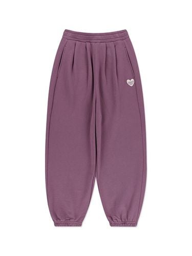 Heart Patch Balloon Fit Fleece-Lined Jogger Pants [PURPLE] - Wacky Willy - Modalova