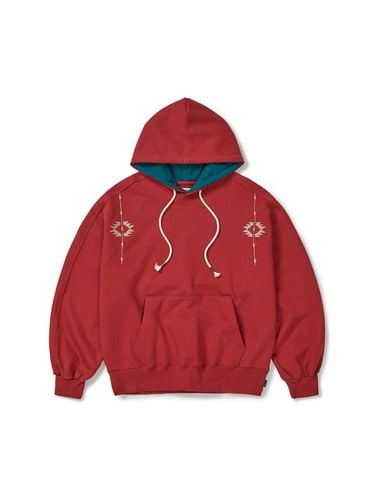 Chimayo Stitch Heavyweight Cotton Hoodie [RED] - karactor - Modalova