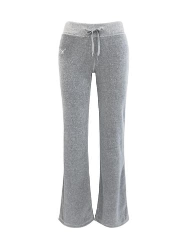 Velvet Wide Fit Embroidered Trackpants [MELANGE GREY] - EXPIRED GIRL - Modalova