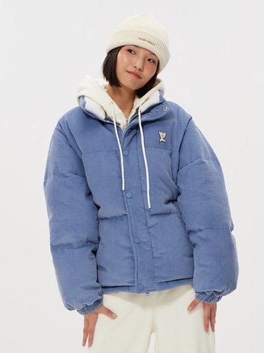 Corduroy Down Semi-Overfit Puffer Jacket [Blue] - Wacky Willy - Modalova