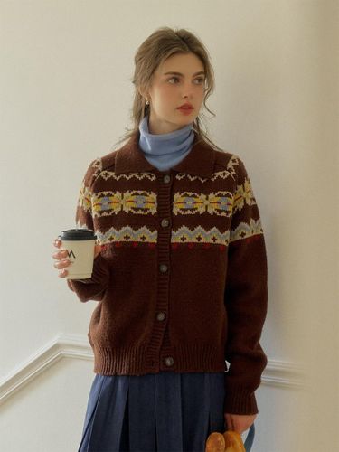 Vintage Fair Isle Knit Cardigan - Simple Retro - Modalova