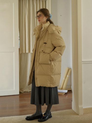 Loose Midi Down Jacket - Simple Retro - Modalova