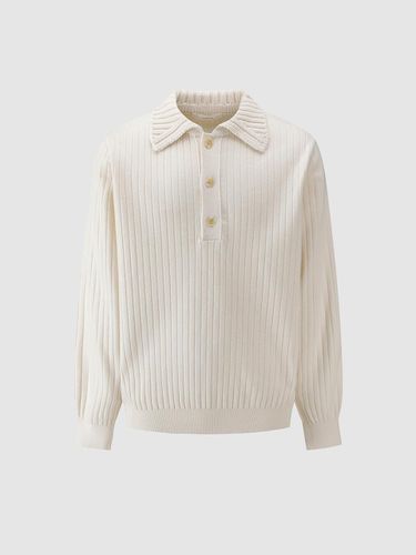 Shirt Collar Wool Blend Ribbed Pullover (NADW0-MSP200_130) - comgen - Modalova