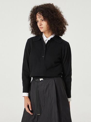 Shirt Collar Wool Blend Ribbed Pullover Sweater (NADW0-WSP220_450) - comgen - Modalova