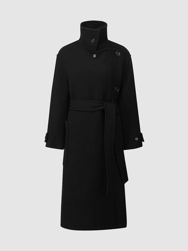 Wide Lapel Belted Wool Blend Coat (NADW0-WCH250_450) - comgen - Modalova